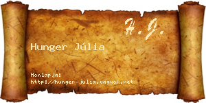 Hunger Júlia névjegykártya