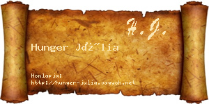 Hunger Júlia névjegykártya