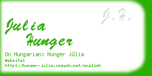 julia hunger business card