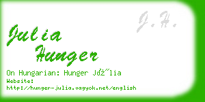 julia hunger business card